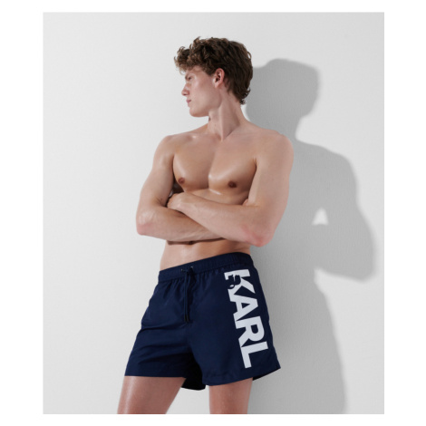 Plavky Karl Lagerfeld Logo Short Boardshorts Modrá
