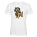 Pánské tričko pre milovníkov psov s potlačou kresleného jazvečíka