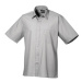 Premier Workwear Pánska košeľa s krátkym rukávom PR202 Silver -ca. Pantone 428