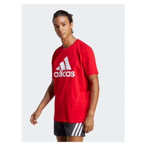 Adidas Tričko Essentials Single Jersey Big Logo T-Shirt IC9352 Červená Regular Fit