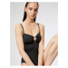 Koton Metal Accessory Swimsuit with Thin Straps Covered Window Detail.