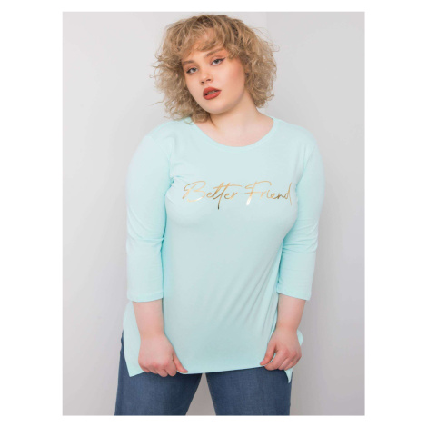 Light blue blouse with inscription