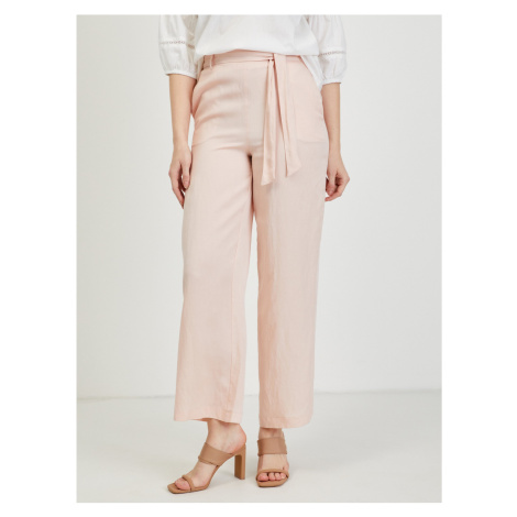 Light pink women's trousers with linen ORSAY - Ladies