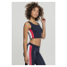 Women's top with side stripe with zipper in navy blue/fiery red/white