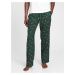 Zelené pánske pyžamo vé flanelové nohavice GAP