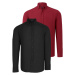 DOUBLE SET G721 DEWBERRY MEN'S SHIRT-BLACK-BURGUNDY