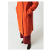 Oranžový dámsky vlnený kabát SKFK Jone