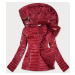 Červená lesklá dámska bunda (6815)