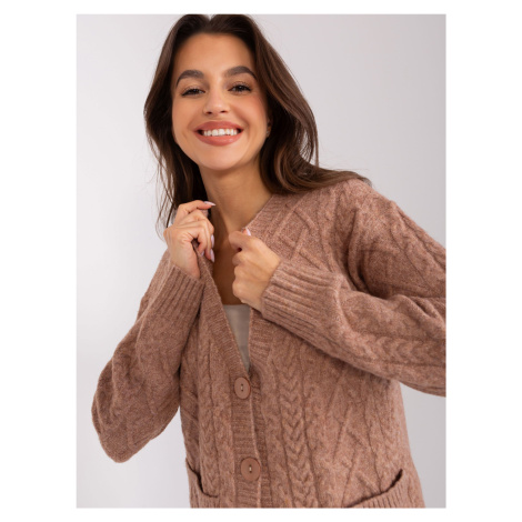 Light brown cable knitted sweater