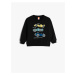 Koton Sweatshirt Car Printed Long Sleeve Crew Neck Raised