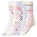 esmara® Dámske ponožky s vianočným motívom, 5 párov (biela/bledosivá/bledoružová)