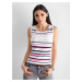 White and pink striped top
