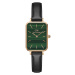 Daniel Wellington Analógové hodinky 'Quadro Pressed Sheffield RG Green'  ružové zlato / zelená /