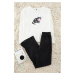 Trendyol Black-White Cat Printed Knitted Pajamas Set with Ribbed Bottom