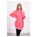 Sweatshirt with zipper and pockets of pink neon color