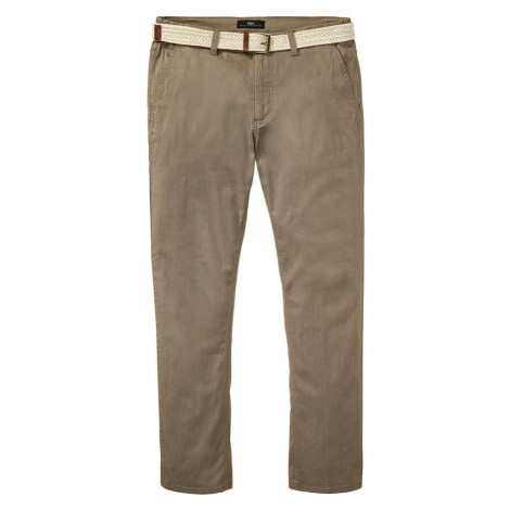 Chino strečové nohavice s komfortným strihom a opaskom, rovné bonprix