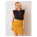 RUE PARIS Mustard pencil skirt with a belt