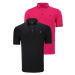 DOUBLE SET T8586 DEWBERRY MEN'S T-SHIRT-BLACK-FUCHSIA