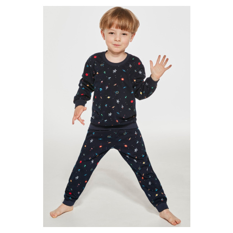 Chlapčenské pyžamo Cornette Cosmos - bavlna Tmavomodrá