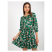 Green flowing dress with flowers with frill
