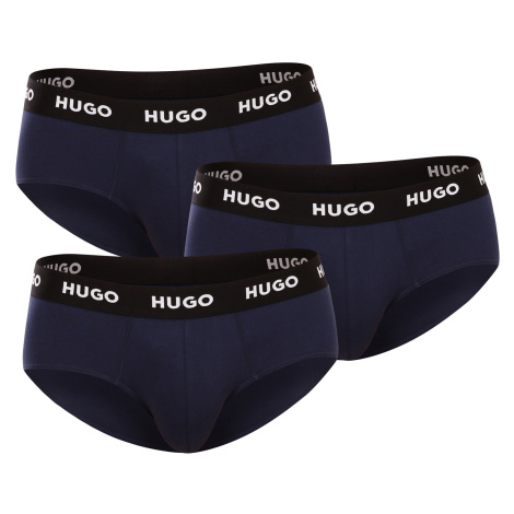 3PACK pánske slipy HUGO tmavomodré (50469763 410) Hugo Boss