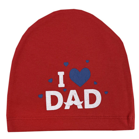 Detská čiapka - I love Dad, červený, 0-6m.