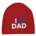 Detská čiapka - I love Dad, červený, 0-6m.