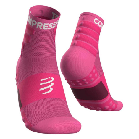 COMPRESSPORT Cyklistické ponožky klasické - TRAINING - ružová