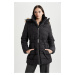 DEFACTO Regular Fit Water Repellent Hooded Faux Für Coat