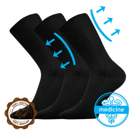 LONKA ponožky Zdravan black 3 páry 109593