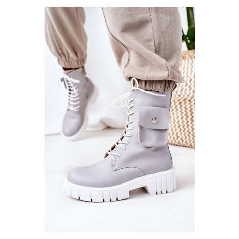 Insulated Boots With A Pocket Light Grey Awesome
