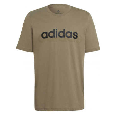 adidas LIN SJ T Pánske tričko, khaki, veľkosť