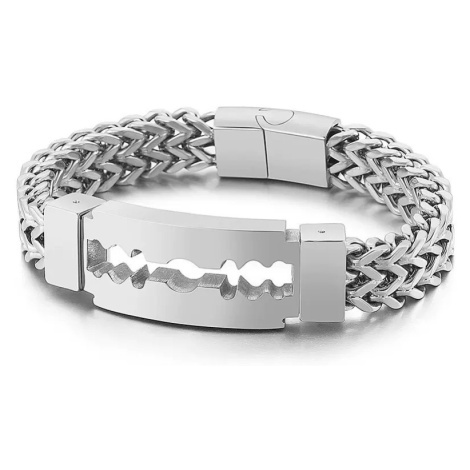 Punkový náramok z chirurgickej ocele Razor Žiletka Strieborná