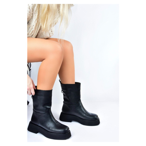 Fox Shoes Women's Black Thick Soled Daily Boots