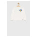 Detská bavlnená košeľa s dlhým rukávom GAP X Smiley biela farba, s potlačou
