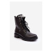 Women's leather work ankle boots with Zazoo Black embellishment