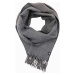 Ombre Double-sided men's checkered scarf with tassels - black and white