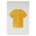 Tričko Woolrich Garment Dyed Logo T-Shirt Golden Glow