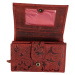 Kožená dámska stredná peňaženka WILD By Loranzo - červená - ornamenty