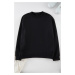 Trendyol Black Oversize/Wide Cut Stitch Detail Thick Sweatshirt