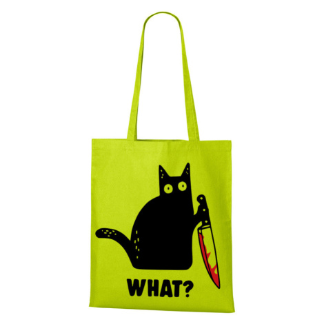 Plátená taška s vtipnou potlačou - What - skvelý darček pre milovníkov mačiek