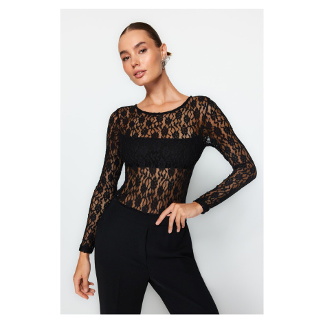 Trendyol Black Knitted Lace Body