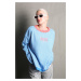 Madmext Blue Oversize Women's Sweater