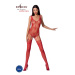 Passion BS074 red - Bodystocking Farba: Červená