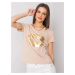 Beige women's T-shirt OCH BELLA