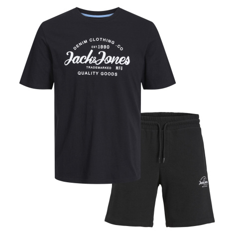 Jack&Jones Pánska sada - tričko a kraťasy JJFOREST Standard Fit 12256951 Black M Jack & Jones