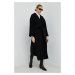 Vlnený kabát By Malene Birger Trullem čierna farba, prechodný,