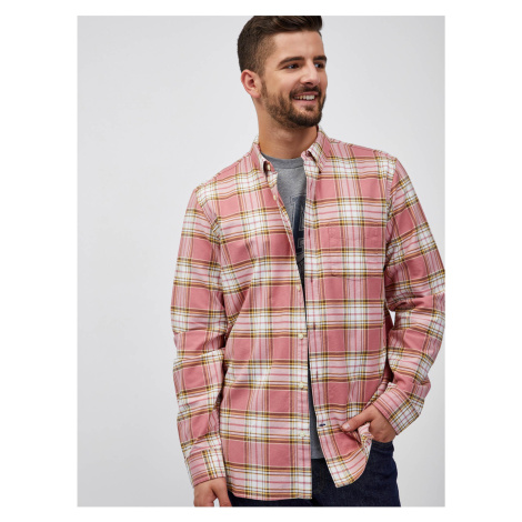 Ružová pánska kockovaná košeľa GAP standard oxford