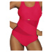 Dámske jednodielne plavky S36W-2d Fashion šport tm. ružové - Self