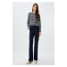 Koton Navy Blue Striped Women's Cardigan